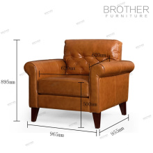 Home and hotel sofa furniture brown modern leather armchair sofa